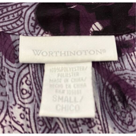 Worthington Long Sleeve Purple Blouse  Size S   EUC - Picture 3 of 4